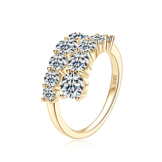 Marbella Twist Shank Moissanite Diamond Ring – 10 Stone Brilliance