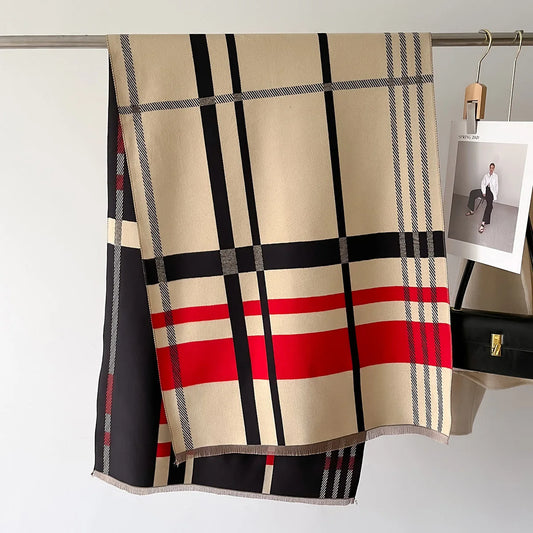Valériane Luxe Striped Winter Shawl