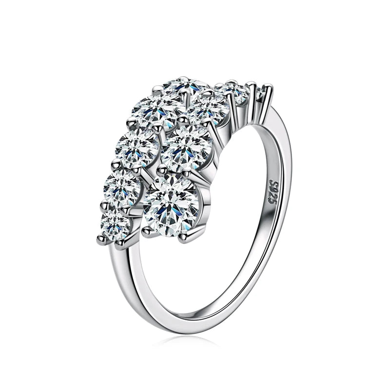 Marbella Twist Shank Moissanite Diamond Ring – 10 Stone Brilliance