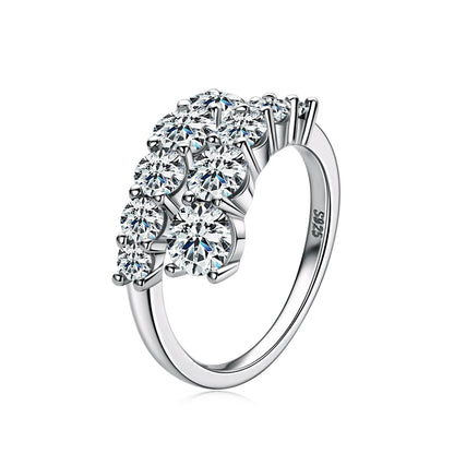 Marbella Twist Shank Moissanite Diamond Ring – 10 Stone Brilliance