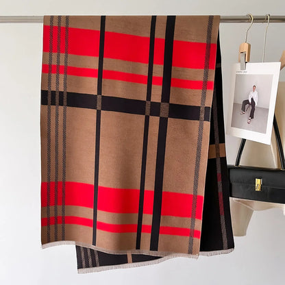 Valériane Luxe Striped Winter Shawl