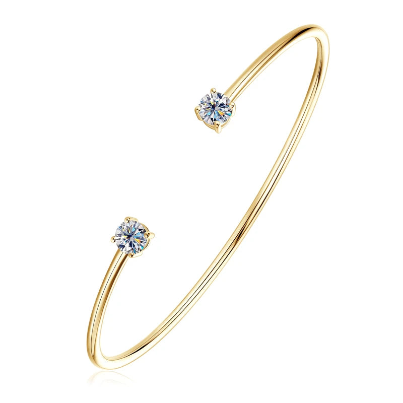 Vérienne Twin Moissanite Cuff Bangle