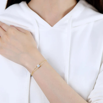 Elysian Dual Chain Moissanite Bracelet