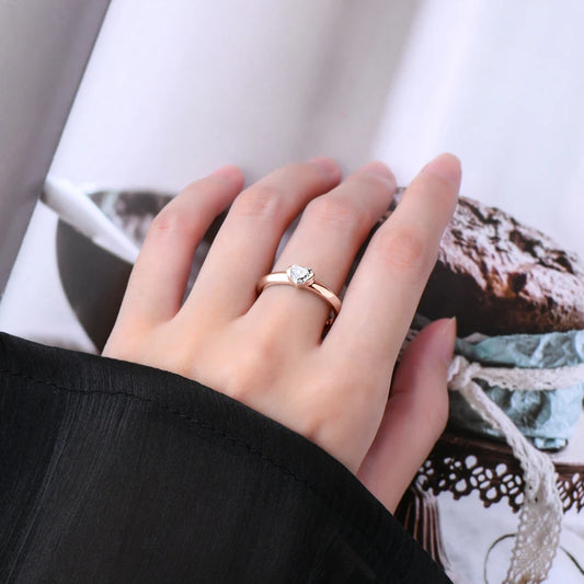 Elysia Heart Moissanite Engagement Ring