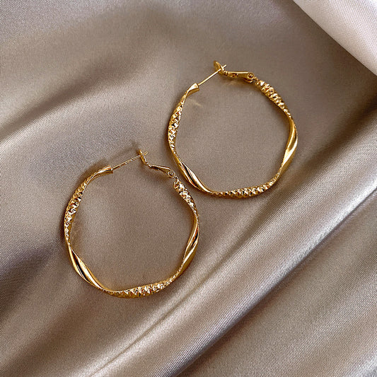 Twisted Flora Geometric Hoop Earrings