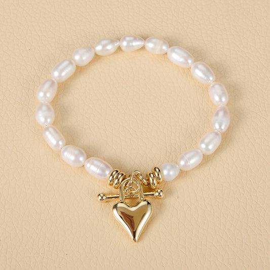 Vintage Classic Metal Pearl Bracelet