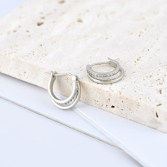 Geometric Double Hoop Earrings