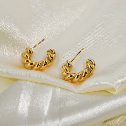 Ladies Twist Spiral Hoop Earrings