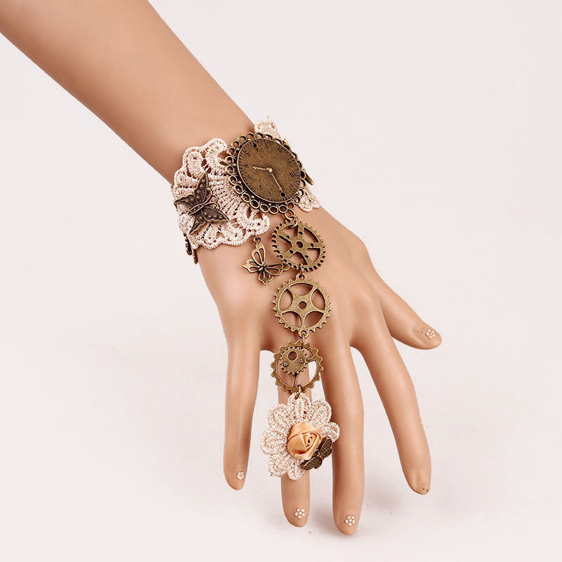 Retro High-end Lace Ring Gear Clock Bracelet