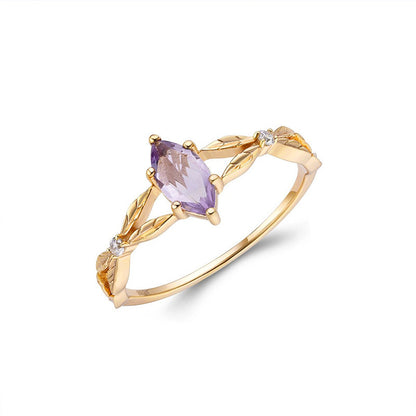 Luxury Lavender Amethyst White Zirconium Ring