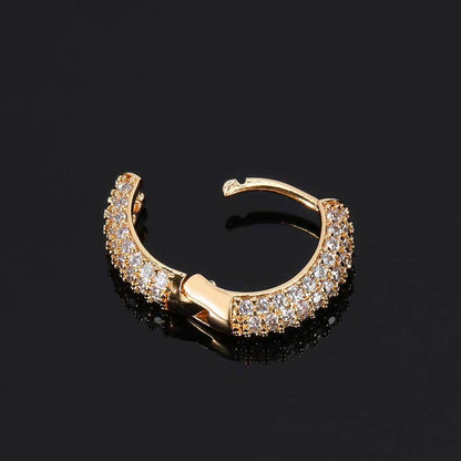 Micro Setting Hip Hop Hoop Earrings