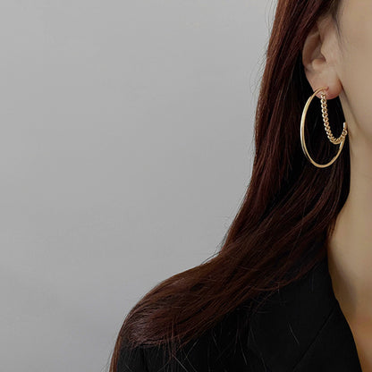 Chain Style Hoop Earrings