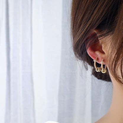 Delicate Micro-set Sparkling Hoop Earrings