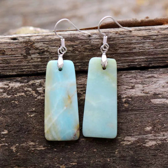 Stone Trapezoid Drop Earrings