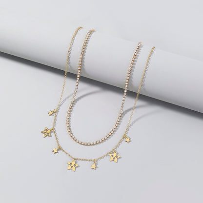 Stars White Diamonds Multiple Necklaces