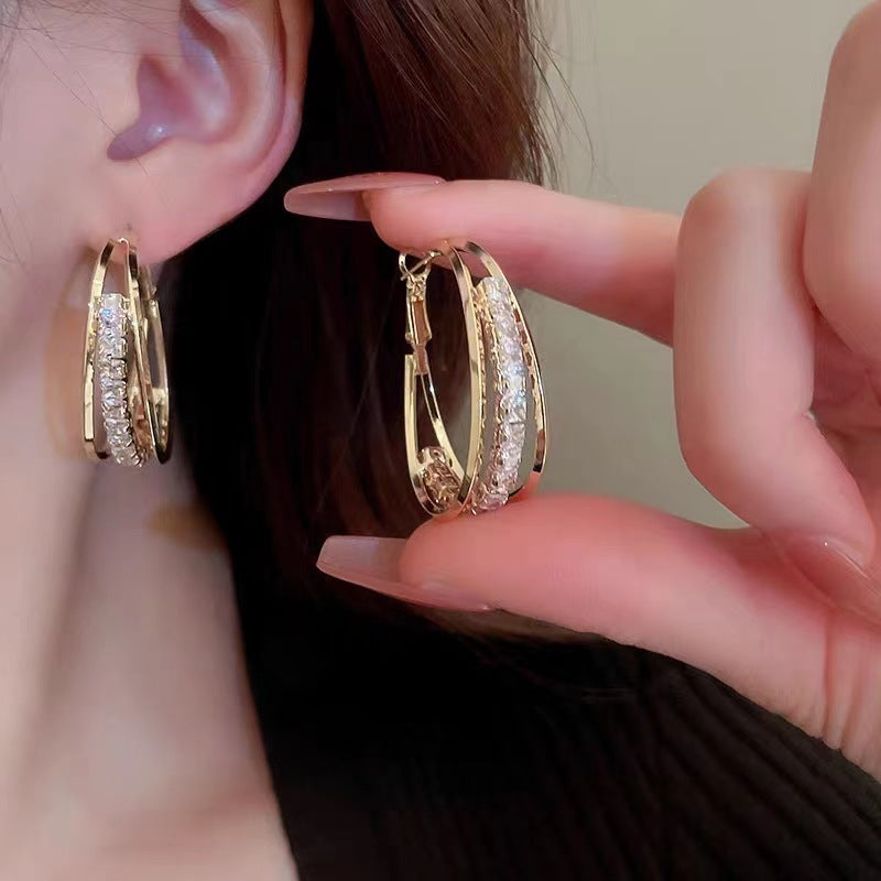 High-grade Metal Hoop Earrings