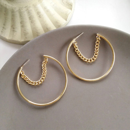 Chain Style Hoop Earrings