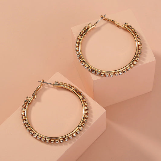 Funky rhinestone hoop Earrings