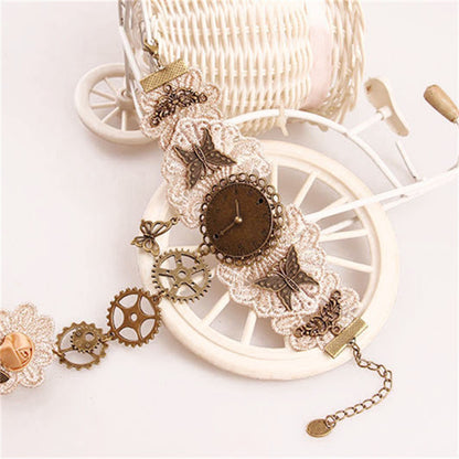 Retro High-end Lace Ring Gear Clock Bracelet