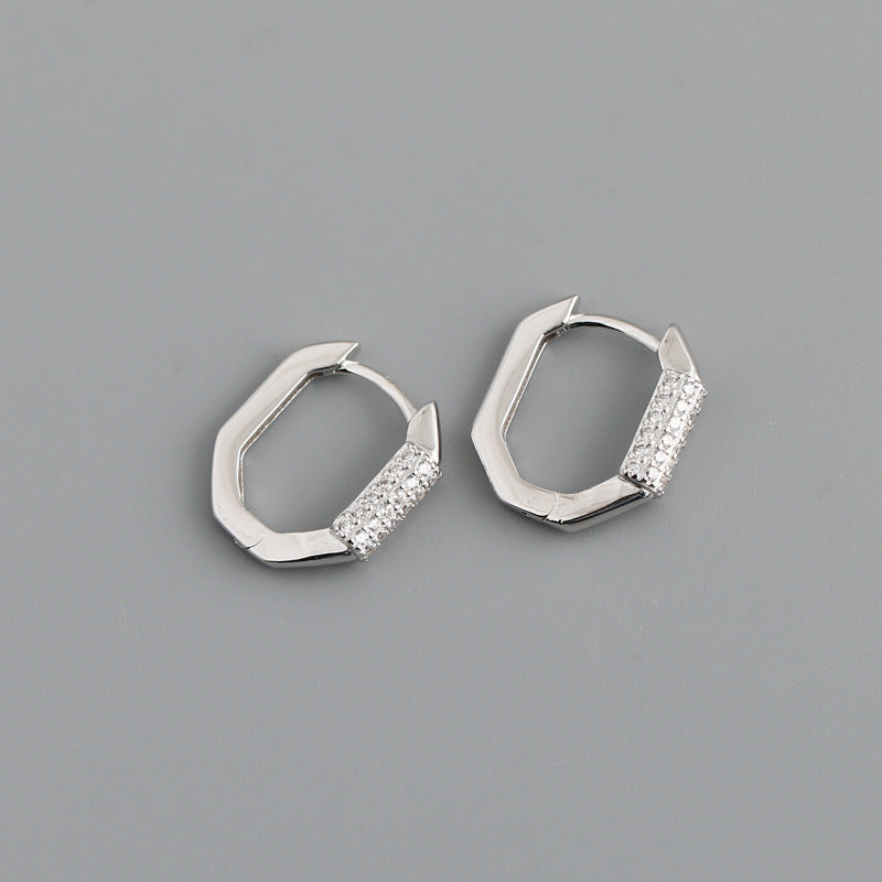 Electroplated Diamond Hoop Earrings