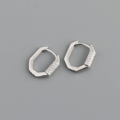 Electroplated Diamond Hoop Earrings