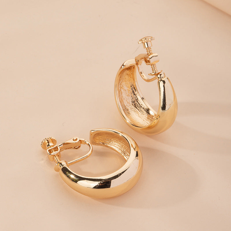 Frosty Alloy Exaggerated Hoop Earrings