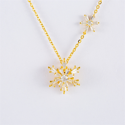 S925 Sterling Silver Snowflake Chain Necklace