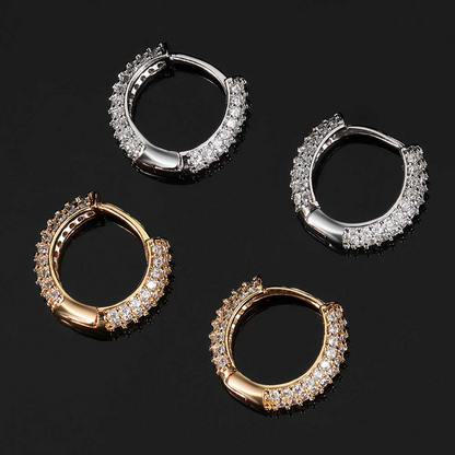 Micro Setting Hip Hop Hoop Earrings