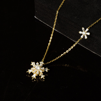 S925 Sterling Silver Snowflake Chain Necklace